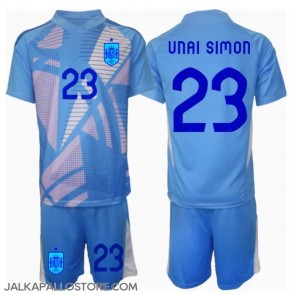 Espanja Unai Simon #23 Maalivahti Kotipaita Lapsille EM-Kisat 2024 Lyhythihainen (+ shortsit)